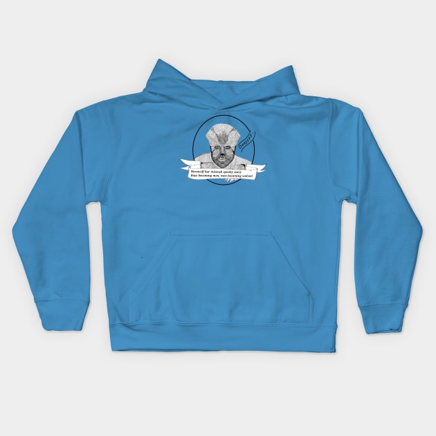 Werewolf bar mitzvah spooky scary Kids Hoodie by Princifer